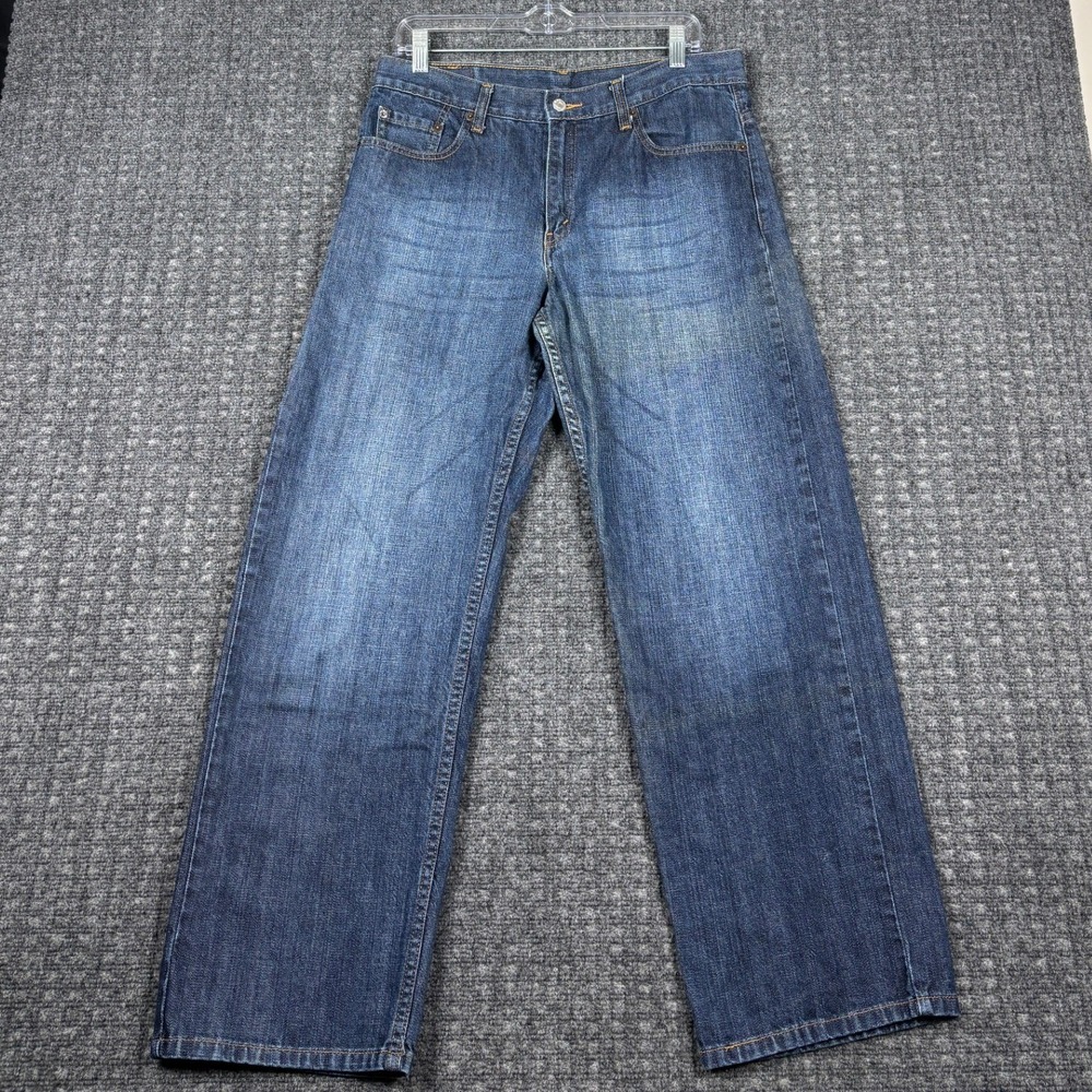 Levis 577 Vintage Relaxed Straight Leg Jeans 33x28 Medium Wash Blue Denim Y2K